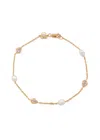 Astrid & Miyu Pearl & Crystal Charm 18kt Gold-plated Bracelet In Gold