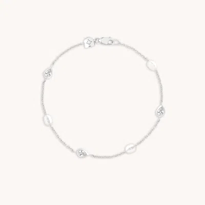 Astrid & Miyu Pearl & Crystal Charm Bracelet In Silver
