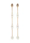 Astrid & Miyu Pearl-embellished 18kt Gold-plated Drop Earrings In White