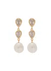 Astrid & Miyu Pearl-embellished 18kt Gold-plated Drop Earrings In White