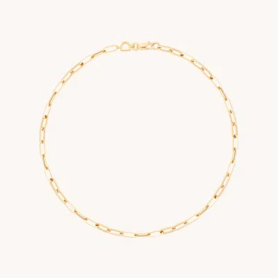 Astrid & Miyu Piccadilly Chain Anklet In Solid Gold