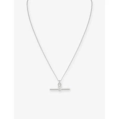 Astrid & Miyu Rhodium Hardware T-bar 925 Sterling Silver Pendant Necklac