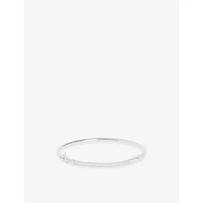 Astrid & Miyu Rhodium Pavé Knot 925 Sterling Silver Bangl