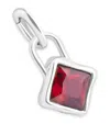 Astrid & Miyu Womens January Birthstone Rhodium-plated Sterling-silver And Garnet Charm Rhodiumplatedsilver In Metallic