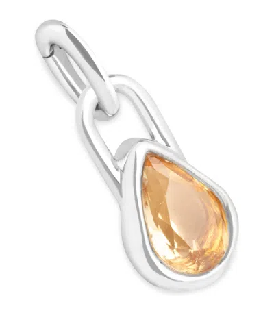 ASTRID & MIYU RHODIUM-PLATED NOVEMBER BIRTHSTONE CHARM