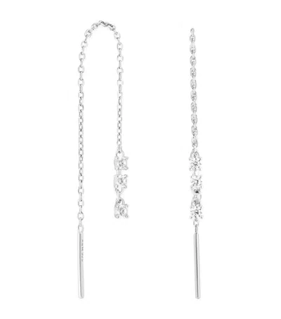 Astrid & Miyu Rhodium-plated Silver And Crystal Drop Earrings