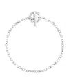 Astrid & Miyu Womens Rolo T-bar Rhodium-plated Brass Chain Bracelet Rhodiumplatedbrass In Metallic