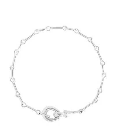 Astrid & Miyu Rhodium-plated Hardware Chain Bracelet In Silver