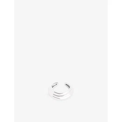 Astrid & Miyu Ripple Wave Rhodium-plated Sterling-silver Single Ear Cuff