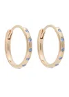 Astrid & Miyu Sapphire-embellished 18kt Gold-plated Hoop Earrings In Gold