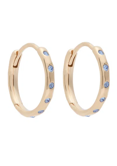 Astrid & Miyu Sapphire-embellished 18kt Gold-plated Hoop Earrings
