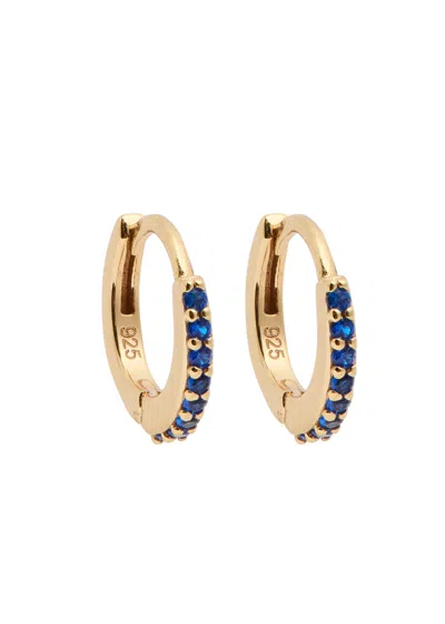 Astrid & Miyu September Birthstone 18kt Gold-plated Hoop Earrings In Blue