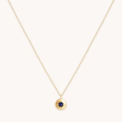 Astrid & Miyu September Sapphire Birthstone Necklace In Solid Gold