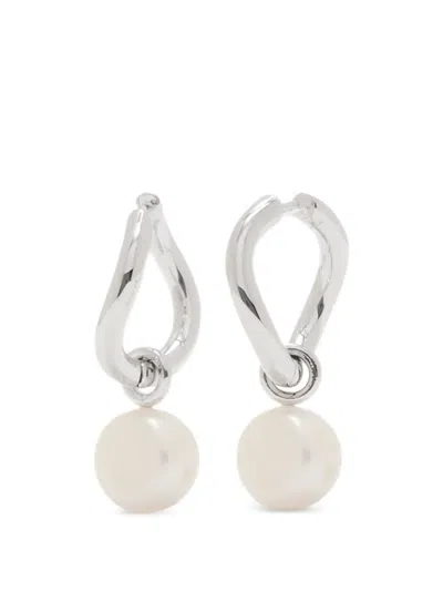 Astrid & Miyu Serenity Pearl-charm Earrings In Silver