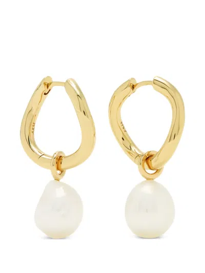 Astrid & Miyu Serenity Pearl-embellished Earrings In Gold