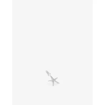 Astrid & Miyu Starfish Rhodium-plated Sterling-silver And Cubic Zirconia Clip Charm
