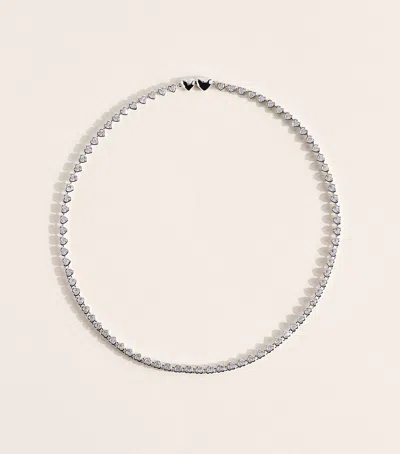 Astrid & Miyu Sterling Silver Heart Tennis Necklace