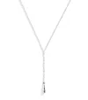 Astrid & Miyu Sterling Silver Molten Charm Lariat Necklace In Metallic