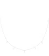 Astrid & Miyu White Gold And Diamond Pear Charm Necklace