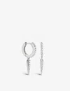 Astrid & Miyu Crystal Spike Recycled Sterling-silver And Cubic Zirconia Huggie Earrings In Silver