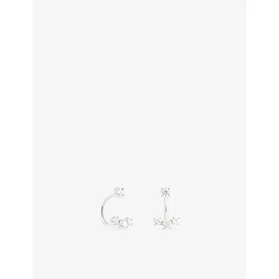 Astrid & Miyu Womens  Diamond Trio 14ct White-gold And Lab-grown Diamond Ear Jacket