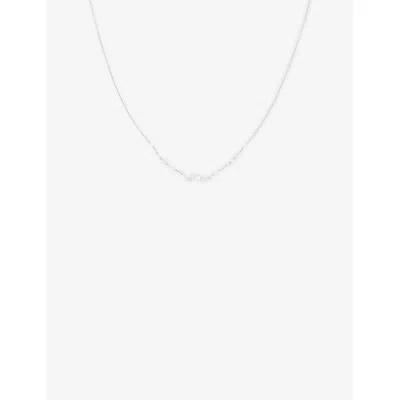 Astrid & Miyu Womens  Station Cluster 14ct White-gold And Lab-grown Diamond Pendant Necklac In Neutral