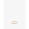 Astrid & Miyu Womens 18ct Gp Silver Molten 18ct Yellow Gold-plated Sterling-silver And Zirconia Band Ring In Gold