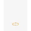 Astrid & Miyu Womens 18ct Gp Silver Molten Textured Rhodium-plated Sterling-silver Band Ring In Gold