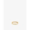 Astrid & Miyu Womens 18ct Gp Silver Pear 18ct Yellow Gold-plated Sterling-silver And Zirconia Eternity Ring