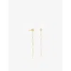 Astrid & Miyu Womens 18ct Gp Silver Pearl Chain 18ct Yellow-gold Plated Sterling-silver And Drop Earrings