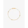 Astrid & Miyu Womens 18ct Gp Silver Rhodium-plated Sterling-silver, Freshwater-pearl And Zirconia Charm Bracelet