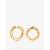Astrid & Miyu Womens 18ctgoldplatedbrass Molten Orbit Large 18ct Yellow Gold-plated Brass Hoop Earrings In Gold