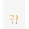 Astrid & Miyu Womens 18ctgoldplatedsilver Illusion Opal Charm 18ct Yellow Gold-plated Sterling-silver And Nano-gem In Gold
