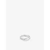 Astrid & Miyu Womens 18ctgoldplatedsilver Molten Illusion Rhodium Plated Sterling-silver And Pearl Ring In Gold