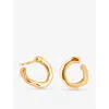Astrid & Miyu Womens 18ctgoldplatedsilver Molten Orbit Small 18ct Yellow Gold-plated Sterling-silver Hoop Earrings In Gold
