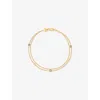 Astrid & Miyu Womens 18ctgoldplatedsilver Opal Charm 18ct Yellow Gold-plated Sterling-silver And Nano-gem Double B In Gold