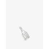 Astrid & Miyu Womens April Birthstone Rhodium-plated Sterling-silver And Topaz Charm Rhodiumplatedsilver