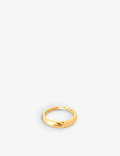 Astrid & Miyu Essential Dome 18ct Yellow Gold-plated Recycled Sterling-silver Ring