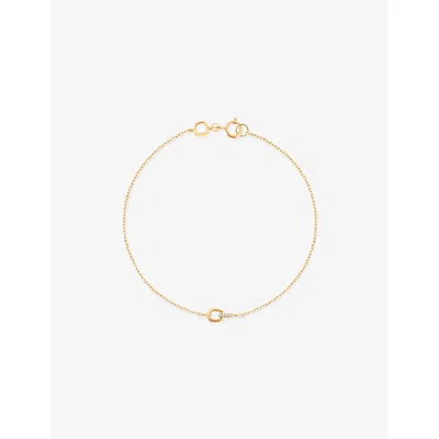 Astrid & Miyu Womens  Hardware 14ct Yellow-gold And Lab-grown Pavé Diamond Bracelet