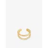 Astrid & Miyu Womens Illusion Crystal 18ct Gold-plated Sterling-silver Ear Cuff In Gold