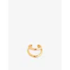 Astrid & Miyu Womens 18ctgoldplatedsilver Molten Illusion 18ct Yellow-gold Plated Sterling-silver Ear Cuff In Gold