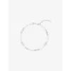 Astrid & Miyu Womens Rhodiumplatedsilver Pearl Molten Rhodium Plated Sterling-silver And Pearl Bracelet In Metallic