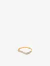 Astrid & Miyu Wave 18ct Yellow Gold-plated Recycled Sterling-silver And Cubic Zirconia Ring In Gold