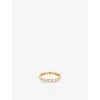 Astrid & Miyu Womens Bezel Heart Bezel 18k Gold-plated Sterling-silver Eternity Band Ring In Gold