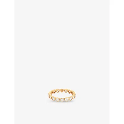 Astrid & Miyu Womens Bezel Heart Bezel 18k Gold-plated Sterling-silver Eternity Band Ring