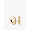 Astrid & Miyu Womens 18ctgoldplatedbrass Cosmic Star Dome 18ct Gold-plated Brass And Cubic Zirconia Hoop Earrings In Gold