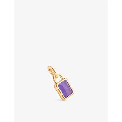 Astrid & Miyu Womens December Birthstone 18ct Yellow Gold-plated Sterling-silver And Kawa Charm 18ctgoldplatedsilv