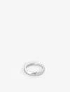 Astrid & Miyu Essential Dome Rhodium-plated Recycled Sterling-silver Ring In Silver