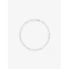 Astrid & Miyu Womens Rhodiumplatedbrass Gleam Bold Tennis Chain Rhodium-plated Brass And Cubic Zirconia Bracelet In Silver