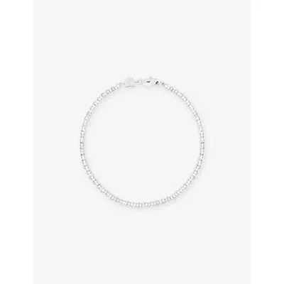 Astrid & Miyu Womens Rhodiumplatedbrass Gleam Bold Tennis Chain Rhodium-plated Brass And Cubic Zirconia Bracelet In Silver